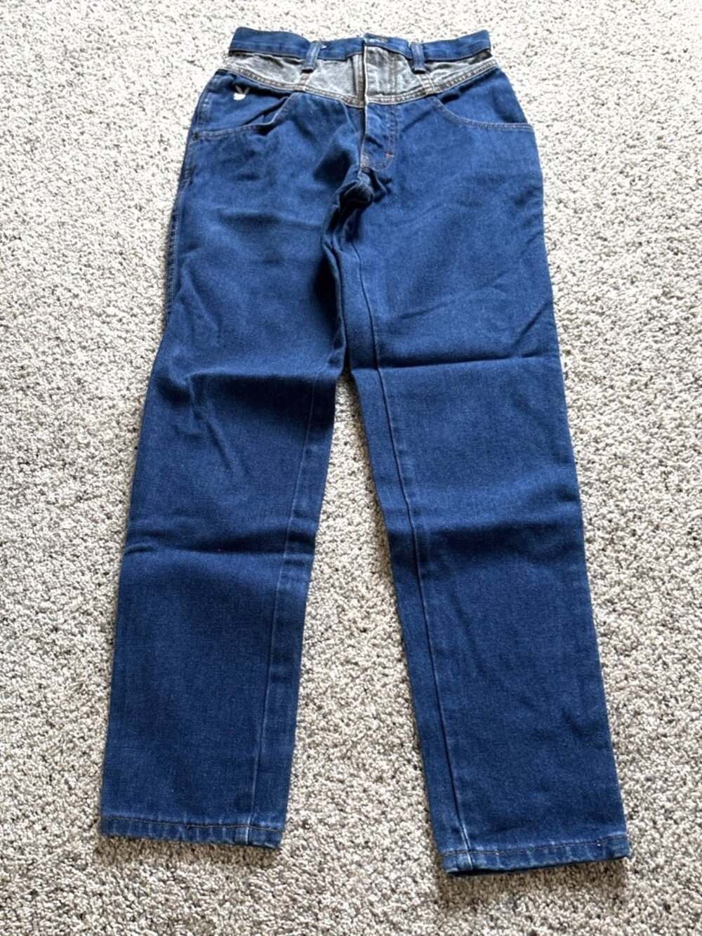 Playmate youth girls jeans size 3/4 blue denim dark wash 24" waist x 27" inseam